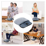USB Heated Foot Warmer Electric Foot Heating and Vibration Massage Plush USB Powered Winter Foot Comfort Cushion for Home Office Car Travel Portable Warm Relaxation Support - Side View