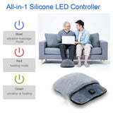 USB Heated Foot Warmer Electric Foot Heating and Vibration Massage Plush USB Powered Winter Foot Comfort Cushion for Home Office Car Travel Portable Warm Relaxation Support - Top-Down View