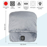 USB Heated Foot Warmer Electric Foot Heating and Vibration Massage Plush USB Powered Winter Foot Comfort Cushion for Home Office Car Travel Portable Warm Relaxation Support