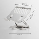 360 Degree Rotatable Laptop Stand Adjustable Aluminium Ergonomic Notebook Holder Small Size 20x20cm Height Angle Adjustable Desktop Cooling Riser for Office Home Study Workspace - Low Angle