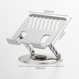 360 Degree Rotatable Laptop Stand Adjustable Aluminium Ergonomic Notebook Holder Small Size 23.5x23.5cm Height Angle Adjustable Desktop Cooling Riser for Office Home Study Workspace - Low Angle