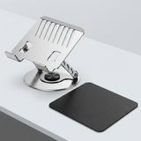Adjustable aluminum alloy laptop stand (23.5*23.5CM), with mouse pad (21*25cm), adjustable height and angle, space-saving, heat dissipation support, suitable for office, home, study and work environments - 45-Degree Angle