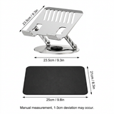 Adjustable aluminum alloy laptop stand (23.5*23.5CM), with mouse pad (21*25cm), adjustable height and angle, space-saving, heat dissipation support, suitable for office, home, study and work environments