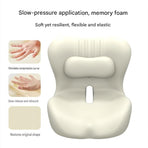 Ergonomic Memory Foam Seat Cushion with Pink Support Integrated One Piece Design Pressure Relief Chair Cushion Black for Office Car Home Use
