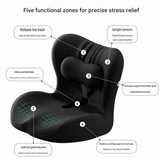 Ergonomic Memory Foam Seat Cushion with Black Support Integrated One Piece Design Pressure Relief Chair Cushion Black for Office Car Home Use