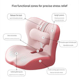 Ergonomic Memory Foam Seat Cushion with Black Support Integrated One Piece Design Pressure Relief Chair Cushion Black for Office Car Home Use - 45-Degree Angle