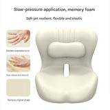 Ergonomic Memory Foam Seat Cushion with Black Support Integrated One Piece Design Pressure Relief Chair Cushion Black for Office Car Home Use - Rear View