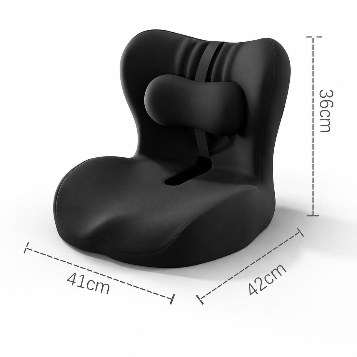 Ergonomic Memory Foam Seat Cushion with Black Support Integrated One Piece Design Pressure Relief Chair Cushion Black for Office Car Home Use