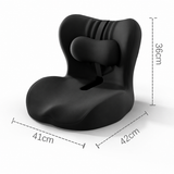 Ergonomic Memory Foam Seat Cushion with Black Support Integrated One Piece Design Pressure Relief Chair Cushion Black for Office Car Home Use