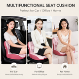 Ergonomic Memory Foam Seat Cushion with beige-gray Support Integrated One Piece Design Pressure Relief Chair Cushion Black for Office Car Home Use - Front View