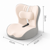 Ergonomic Memory Foam Seat Cushion with beige-gray Support Integrated One Piece Design Pressure Relief Chair Cushion Black for Office Car Home Use - Low Angle