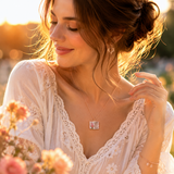 Vintage-style book necklace with August birthday flowers, a luxurious gold-plated bronze exquisite floral pendant gift - Front View
