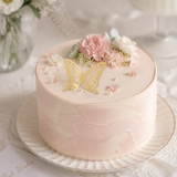 Gold Butterfly Holographic Cake Stickers PET Seashell Gloss Butterfly Cake Decorations DIY Dessert Toppers Party Supplies 20pcs x 2 Packs
