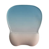 Gradient Light Blue silicone wrist rest with 20-in-1 electronics cleaning kit - portable multi-functional brush set, ergonomic mouse pad, suitable for office and travel. - Side View