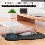 Gradient Cyan-Orange silicone wrist rest with 20-in-1 electronics cleaning kit - portable multi-functional brush set, ergonomic mouse pad, suitable for office and travel. - Rear View