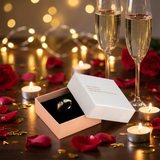 Adjustable Birthstone(February) Open Ring Set 18K Gold Plated Stainless Steel Minimalist Dainty Stackable Gemstone Rings Personalized Jewelry Gift Box Included Everyday Wear Gift - Front View