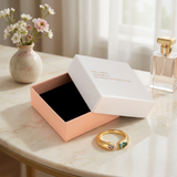 Adjustable Birthstone(March) Open Ring Set 18K Gold Plated Stainless Steel Minimalist Dainty Stackable Gemstone Rings Personalized Jewelry Gift Box Included Everyday Wear Gift - Front View