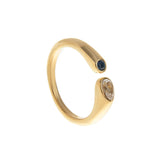 Adjustable Birthstone(April) Open Ring Set 18K Gold Plated Stainless Steel Minimalist Dainty Stackable Gemstone Rings Personalized Jewelry Gift Box Included Everyday Wear Gift - Front View