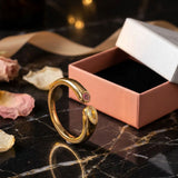 Adjustable Birthstone(November) Open Ring Set 18K Gold Plated Stainless Steel Minimalist Dainty Stackable Gemstone Rings Personalized Jewelry Gift Box Included Everyday Wear Gift - Front View