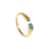 Adjustable Birthstone(December) Open Ring Set 18K Gold Plated Stainless Steel Minimalist Dainty Stackable Gemstone Rings Personalized Jewelry Gift Box Included Everyday Wear Gift - Top-Down View