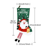 Snowman Hanging Stocking - Festive Red Snowman Design Hanging Sock with Dangling Legs Plush Holiday Fireplace Tree Decoration Gift Storage Bag for Home Seasonal Decor - Close-Up Angle