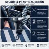 Blue Easy Install Dog Car Seat - Dark Blue Waterproof Foldable Dog & Cat Booster Seat with Breathable Mesh, Safety Strap & Reinforced Frame for Travel, Anti-Slip Portable Pet Car Bed - 45-Degree Angle