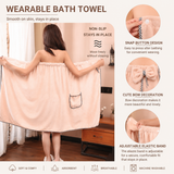 4PCS Spa Set Bath Wrap White bath towel Yellow stripes Cat Ear Headband Wristbands Coral Fleece Quick Dry Absorbent Skincare Shower Hair Wash Set Home Spa Gift - 45-Degree Angle