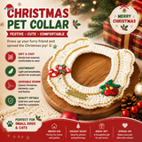 Christmas Pet Collar（Cane and pine cone） Knitted Festive Dog Cat Collar Red Green Adjustable Soft Lightweight Holiday Pet Accessories for Small Dogs and Cats  Party Wear