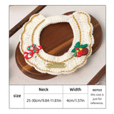 Christmas Pet Collar（Cane and pine cone） Knitted Festive Dog Cat Collar Red Green Adjustable Soft Lightweight Holiday Pet Accessories for Small Dogs and Cats  Party Wear - Close-Up Angle