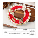 Christmas Pet Collar（Bell-shaped deer） Knitted Festive Dog Cat Collar Red Green Adjustable Soft Lightweight Holiday Pet Accessories for Small Dogs and Cats  Party Wear - Rear View