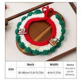 Christmas Pet Collar（Snowman, deer, old man） Knitted Festive Dog Cat Collar Red Green Adjustable Soft Lightweight Holiday Pet Accessories for Small Dogs and Cats  Party Wear - Rear View