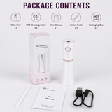 White 2 in 1 Portable Facial Mist Humidifier Nano Mist Sprayer Hydration Device USB Rechargeable Skin Moisturising Sprayer for Home Office Travel Beauty Skincare - Close-Up Angle
