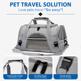 Blue Pet Carrier Bag - Breathable Meshfor Small Dogs and Cats  Travel Carrier Airline Travel Ready Adjustable Shoulder Strap Durable Ventilated Design (44x25x28cm) - Close-Up Angle