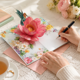 3D Pop Up Greeting Card Set Hummingbird Floral Design 2 Pack Handmade Style Paper Craft Greeting Cards Birthday Anniversary Gift Ready Decorative Greeting Card - Top-Down View