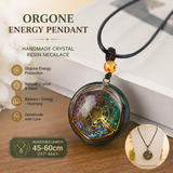 Orgone Energy Pendant Necklace Handmade Crystal Resin Necklace Adjustable Cord Spiritual Jewelry Gift for Men Women