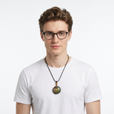 Orgone Energy Pendant Necklace Handmade Crystal Resin Necklace Adjustable Cord Spiritual Jewelry Gift for Men Women - Top-Down View