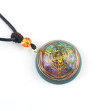 Orgone Energy Pendant Necklace Handmade Crystal Resin Necklace Adjustable Cord Spiritual Jewelry Gift for Men Women - Close-Up Angle