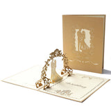 3D Pop Up Wedding Invitation Cards Set of 9 | Luxury Laser Cut Wedding Invitations with Envelope | Elegant Mr & Mrs Bridal Greeting Cards