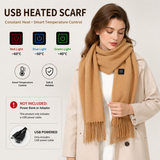 Camel USB Heated Scarf Electric Heating Winter Scarf Smart Temperature Control Warm Thermal Neck Warmer USB Powered Heated Scarf for Women Men