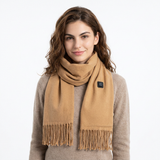 Camel USB Heated Scarf Electric Heating Winter Scarf Smart Temperature Control Warm Thermal Neck Warmer USB Powered Heated Scarf for Women Men - Front View