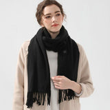 Black USB Heated Scarf Electric Heating Winter Scarf Smart Temperature Control Warm Thermal Neck Warmer USB Powered Heated Scarf for Women Men - Side View