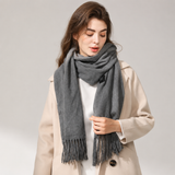 Gray USB Heated Scarf Electric Heating Winter Scarf Smart Temperature Control Warm Thermal Neck Warmer USB Powered Heated Scarf for Women Men - Front View