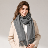 Gray USB Heated Scarf Electric Heating Winter Scarf Smart Temperature Control Warm Thermal Neck Warmer USB Powered Heated Scarf for Women Men - Side View