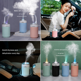 Heart Touch Sensor LED Keychain Light + Green Mini Can Humidifier Aromatherapy Diffuser Set Portable USB Mist Night Light Keyring Decoration Gift - 45-Degree Angle
