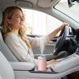 Pink USB Rechargeable Humidifier Aroma Diffuser Mini Can Mist Maker Portable Car Home Desktop Air Moisturizer with LED Light - Front View