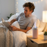 Pink USB Rechargeable Humidifier Aroma Diffuser Mini Can Mist Maker Portable Car Home Desktop Air Moisturizer with LED Light - Side View