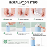 Dark Gray USB Rechargeable Humidifier Aroma Diffuser Mini Can Mist Maker Portable Car Home Desktop Air Moisturizer with LED Light - 45-Degree Angle