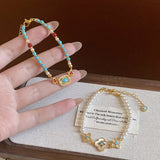 2PCS Vintage Layered Pearl Bracelet Set | Elegant Zircon Flower Charm Gold Plated Stackable Bracelets Jewelry Gift - Rear View