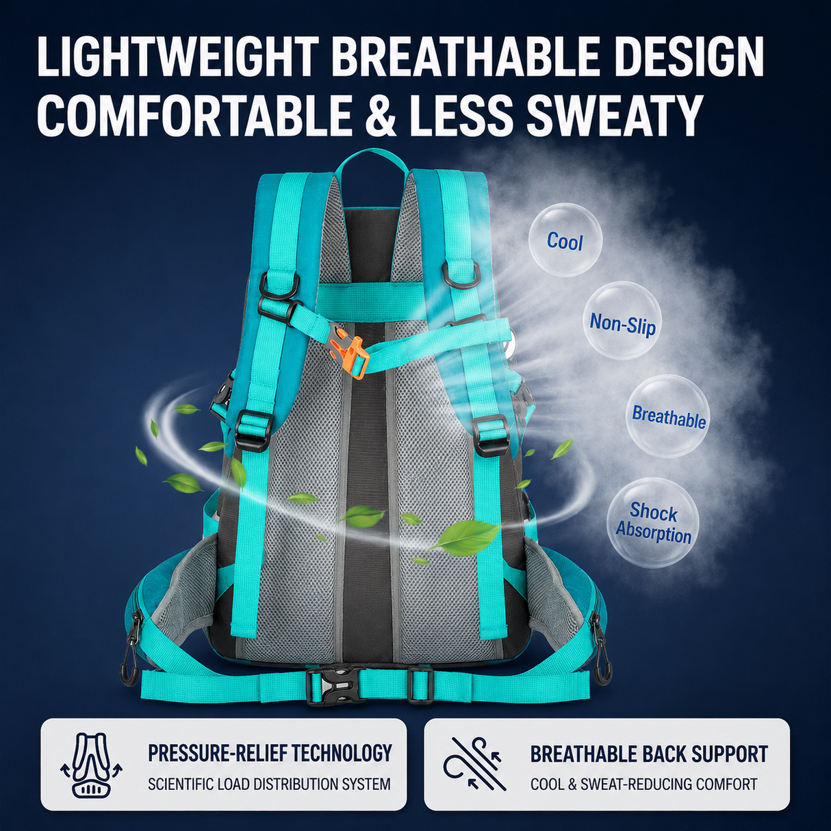 Grey Outdoor Hiking Backpack - Lightweight Nylon Travel Daypack with Multi Pocket Storage, Water Resistant Design, Breathable Back Support for Trekking Camping Cycling Adventures