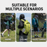 Grey Outdoor Hiking Backpack - Lightweight Nylon Travel Daypack with Multi Pocket Storage, Water Resistant Design, Breathable Back Support for Trekking Camping Cycling Adventures
